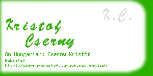 kristof cserny business card