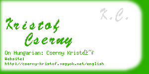 kristof cserny business card